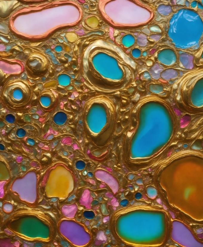 Dall E Generated Images, Organism, Gold, Aqua, Symmetry, Art
