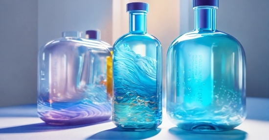 Drinkware, Liquid, Bottle, Blue, Glass Bottle, Purple