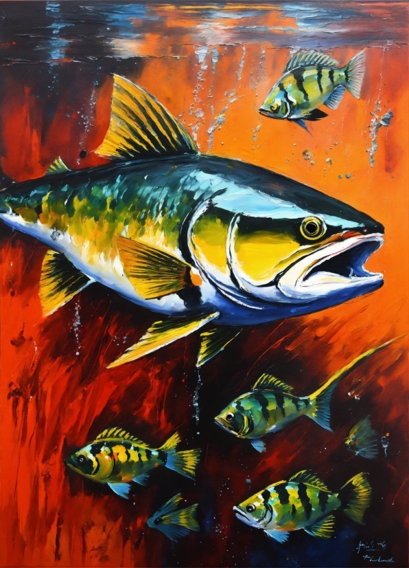 Fin, Fish, Art Paint, Salmon-like Fish, Marine Biology, Painting