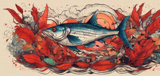 Fin, Fish, Painting, Art, Salmon-like Fish, Art Paint