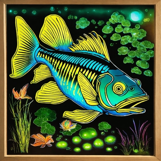 Fin, Rectangle, Fish, Art Paint, Art, Painting