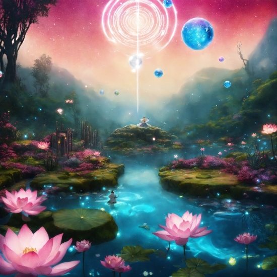 Flower, Plant, Water, Lotus, Light, Nature