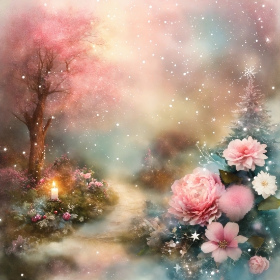 Flower, Sky, Plant, Branch, Petal, Pink