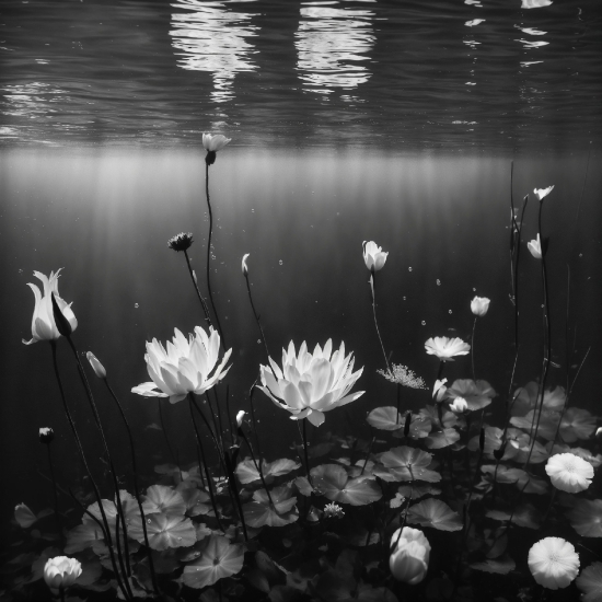 Flower, Water, Plant, Photograph, White, Light