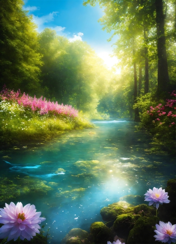 Flower, Water, Sky, Plant, Water Resources, Green