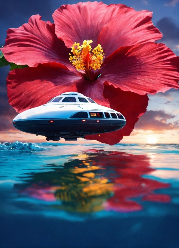 Flower, Water, Vehicle, Cloud, Sky, Plant