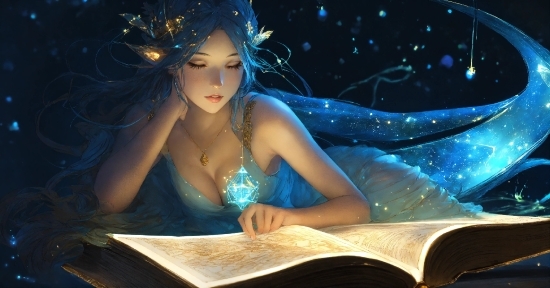 Free Graphic Art, Flash Photography, Book, Cg Artwork, Long Hair, Electric Blue