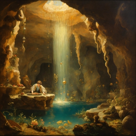 Free Heart Graphic, Nature, Water, World, Art, Cave
