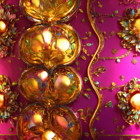 Gold, Purple, Amber, Organism, Ornament, Art