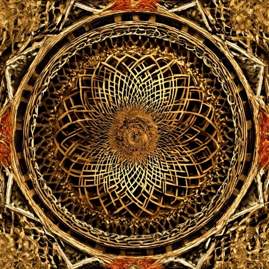 Gold, Symmetry, Circle, Pattern, Art, Metal