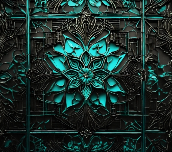 Green, Blue, Art, Rectangle, Aqua, Symmetry