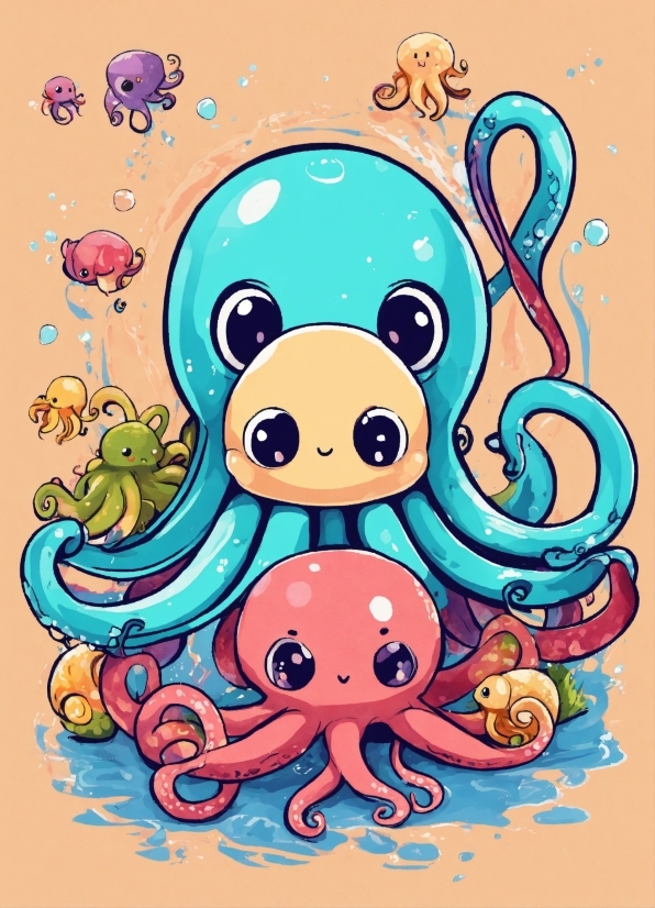 Green Iphone Wallpaper Aesthetic, Vertebrate, Marine Invertebrates, Organ, Cartoon, Octopus