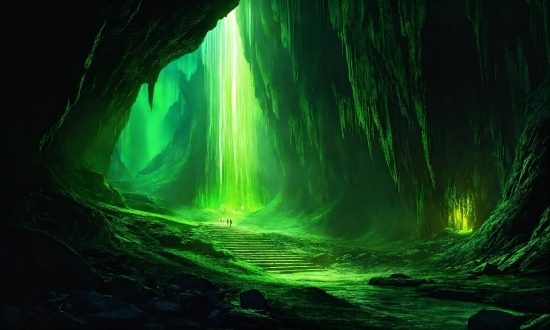 Green, Nature, Natural Landscape, Cave, Body Of Water, Atmospheric Phenomenon
