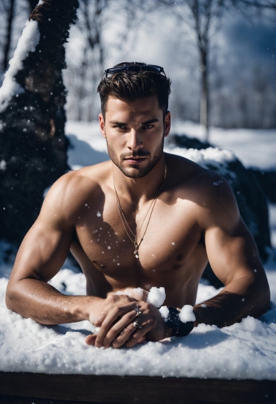 Hair, Hairstyle, Muscle, Snow, Flash Photography, Human Body