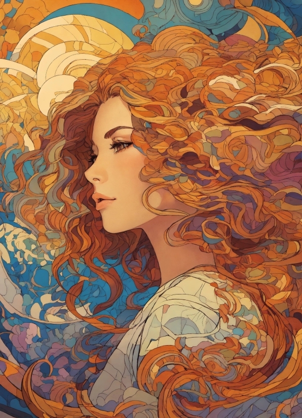 Hairstyle, Textile, Painting, Art, Illustration, Fictional Character
