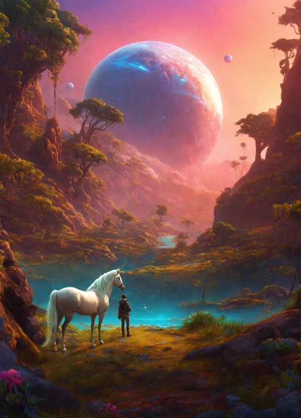 Horse, Sky, Atmosphere, Plant, Ecoregion, Light