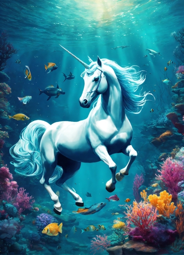 Horse, Vertebrate, Mythical Creature, Natural Environment, Organism, Unicorn
