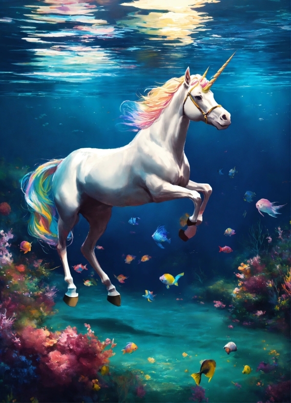 Horse, Water, Light, Nature, Liquid, Organism