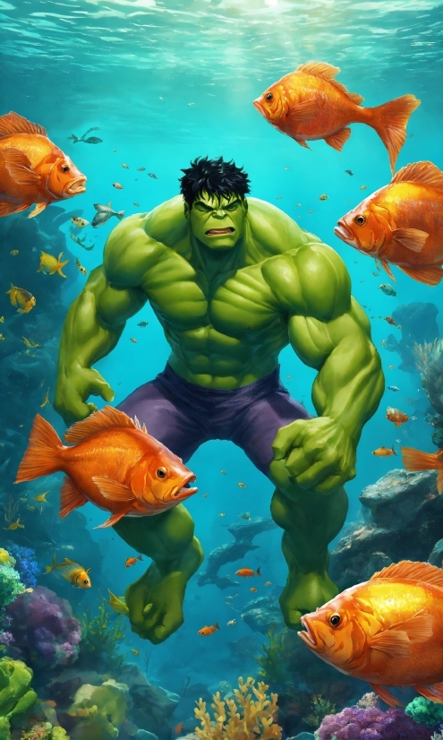 Hulk, Cartoon, Vertebrate, Muscle, Natural Environment, Organism