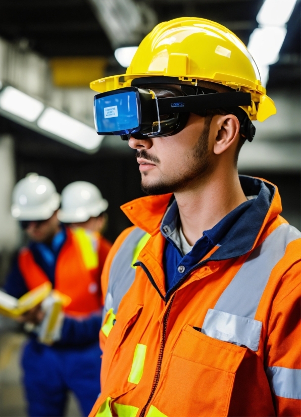 Images Generated By Ai, Glasses, Helmet, Workwear, Hard Hat, Tradesman