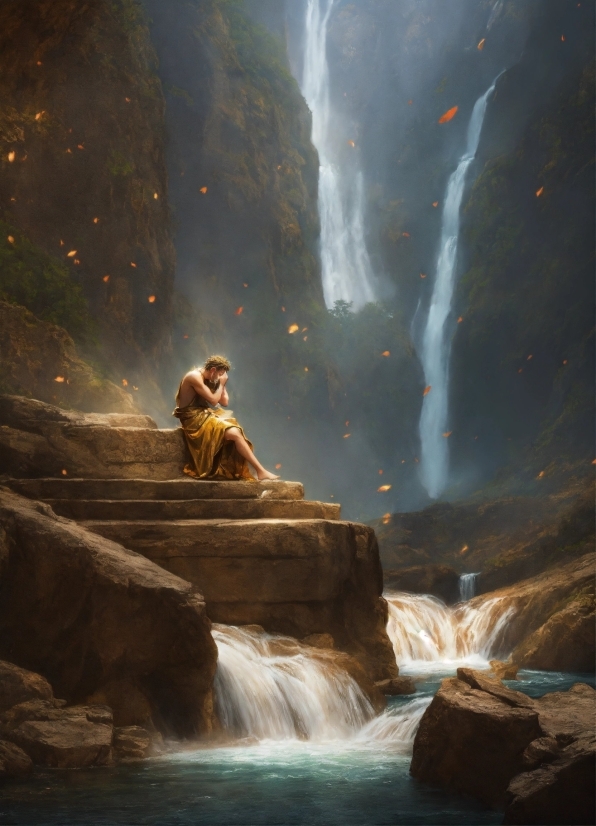 Light, Water, Nature, Lighting, Atmospheric Phenomenon, Waterfall