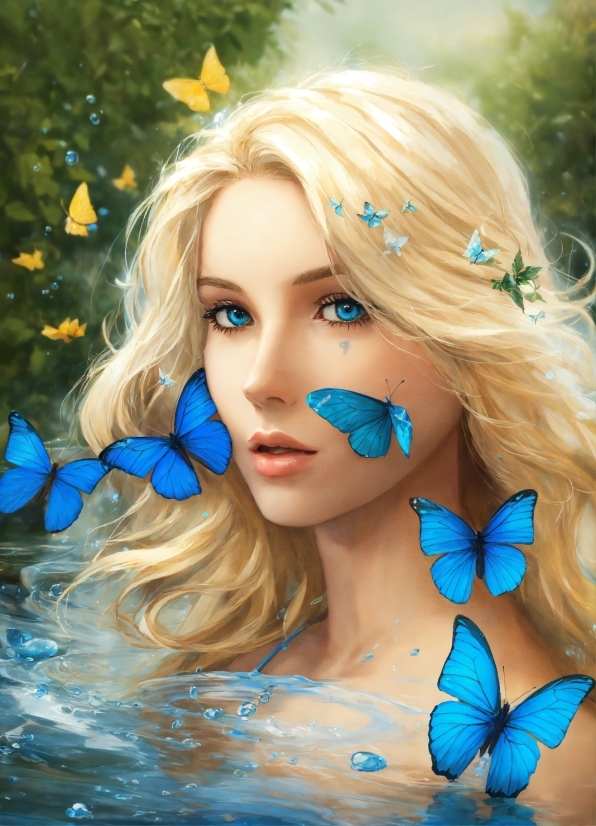 Lip, Plant, Eyelash, Blue, Azure, Butterfly