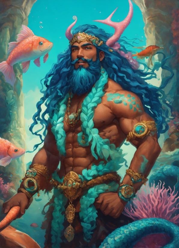 Live Wallpaper 4k Pc Anime, Green, Muscle, Azure, Beard, Blue