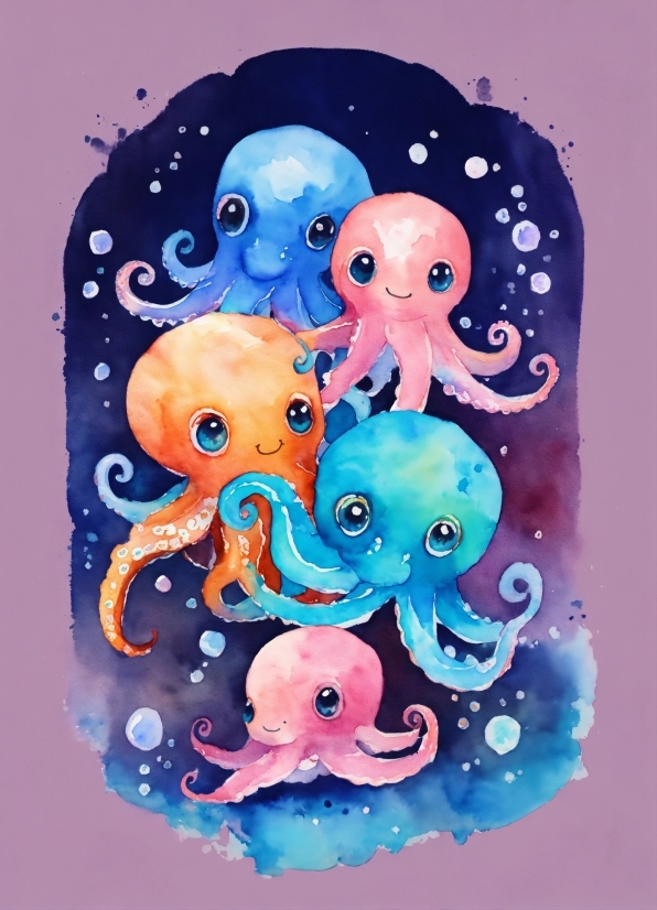 Marine Invertebrates, Liquid, Octopus, Cartoon, Organism, Balloon
