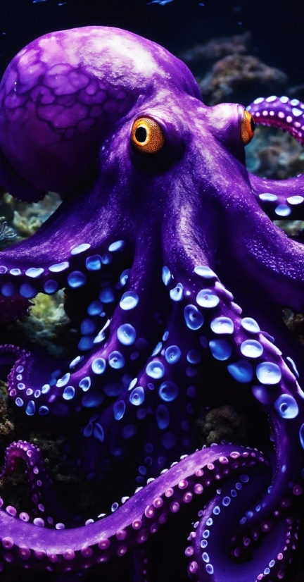 Marine Invertebrates, Octopus, Blue, Giant Pacific Octopus, Cephalopod, Organism