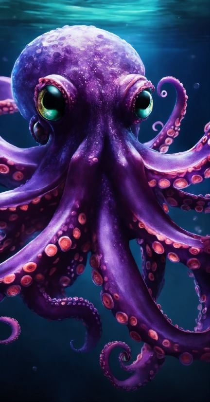 Marine Invertebrates, Octopus, Purple, Giant Pacific Octopus, Cephalopod, Organism
