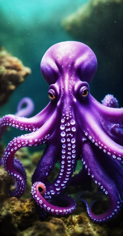 Marine Invertebrates, Octopus, Purple, Underwater, Organism, Cephalopod