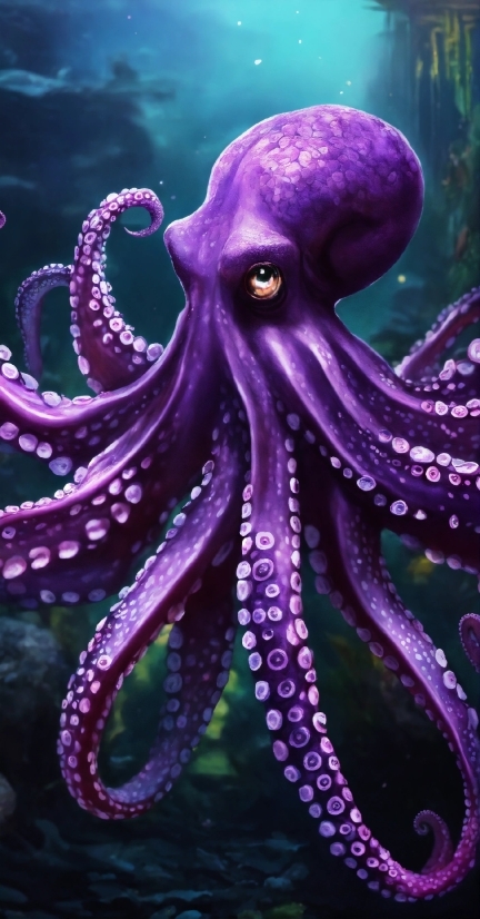 Marine Invertebrates, Purple, Octopus, Cephalopod, Giant Pacific Octopus, Organism
