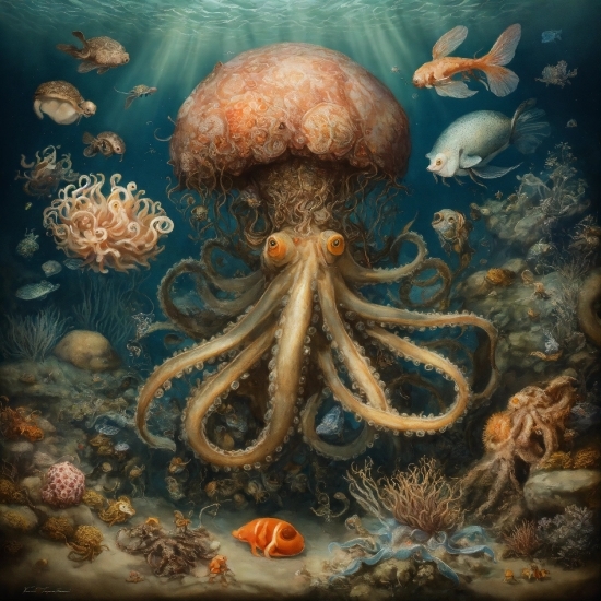 Marine Invertebrates, Vertebrate, Organism, Jellyfish, Cephalopod, Octopus
