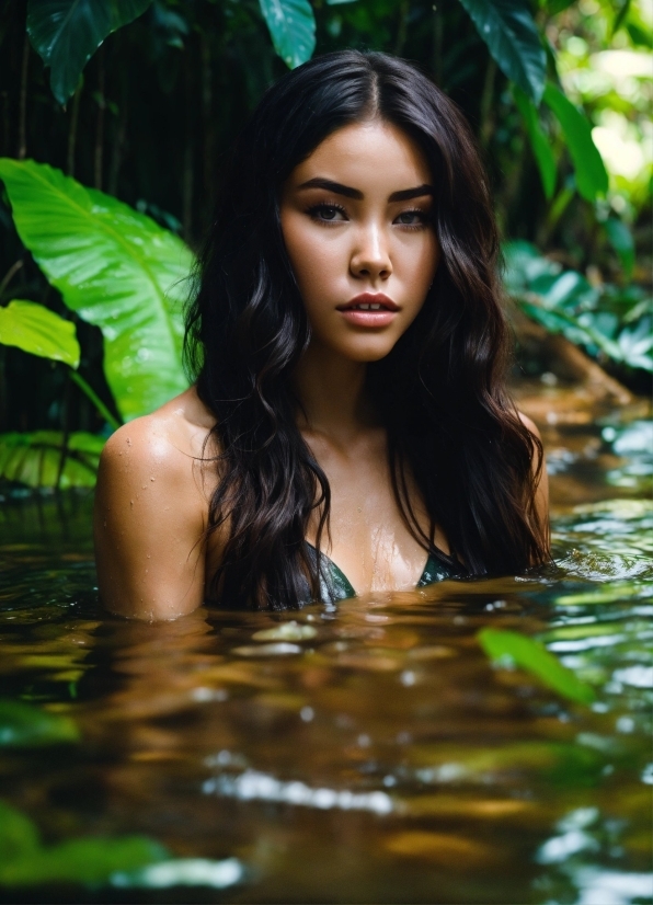 Midjourney Mix Two Images, Water, People In Nature, Leaf, Natural Environment, Botany