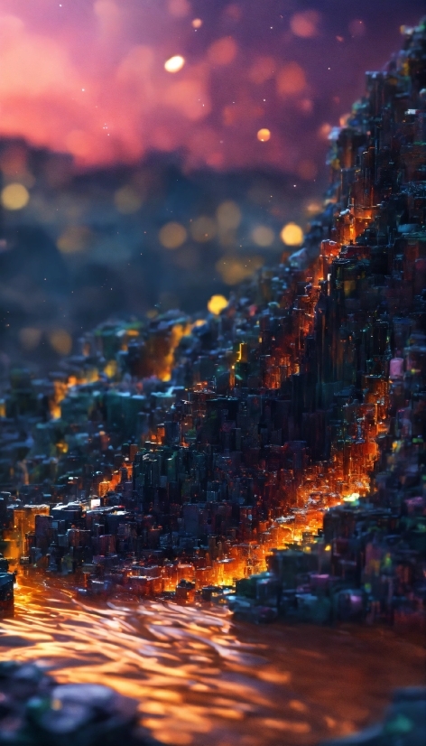 Neural Network Picture Generator, Atmosphere, Liquid, Orange, World, Dusk