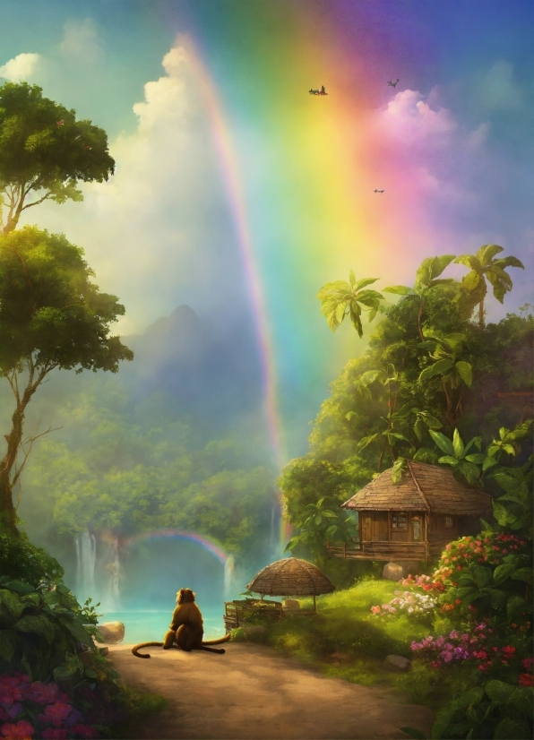 Ocean Video Clip Free Download, Rainbow, Cloud, Water, Sky, Plant