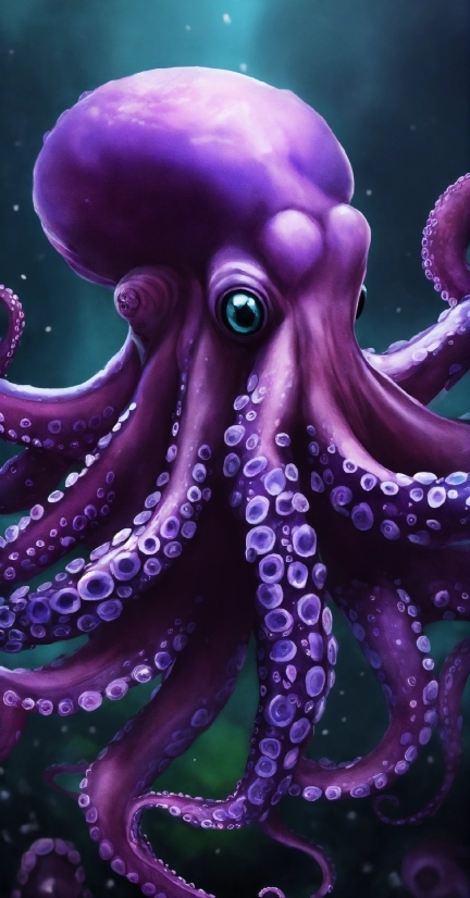 Octopus, Purple, Marine Invertebrates, Light, Giant Pacific Octopus, Azure