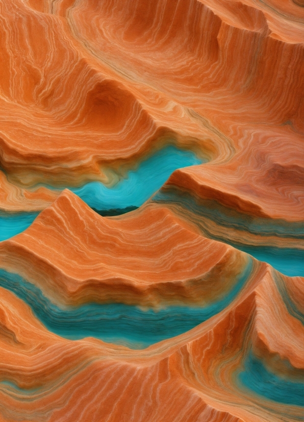 Orange, Landscape, Geological Phenomenon, Pattern, Art, Formation