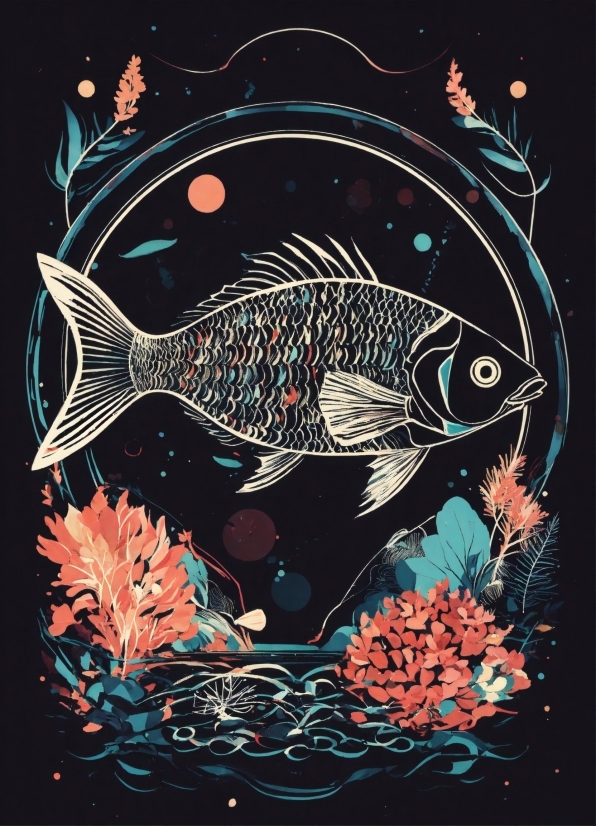 Organism, Art, Creative Arts, Fish, Painting, Rectangle