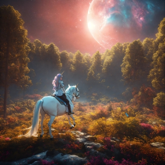 Photoshop Ai Upscale, Horse, Plant, Atmosphere, Ecoregion, Sky