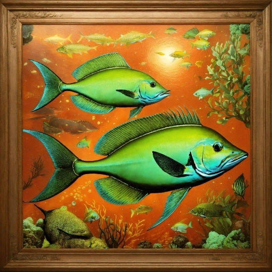 Picture Frame, Green, Fin, Painting, Rectangle, Art