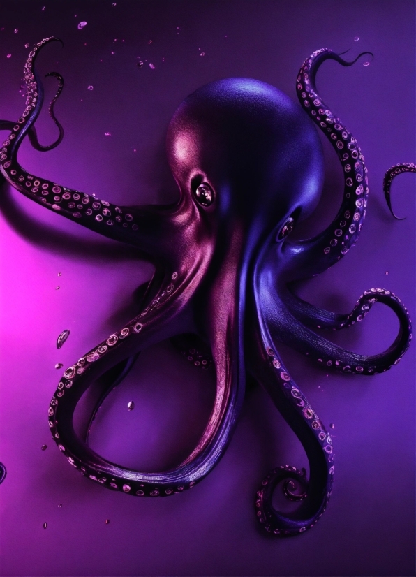 Purple, Marine Invertebrates, Organism, Cephalopod, Octopus, Art