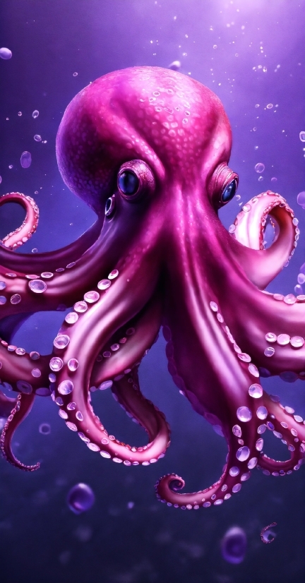 Purple, Octopus, Marine Invertebrates, Organism, Cephalopod, Pink