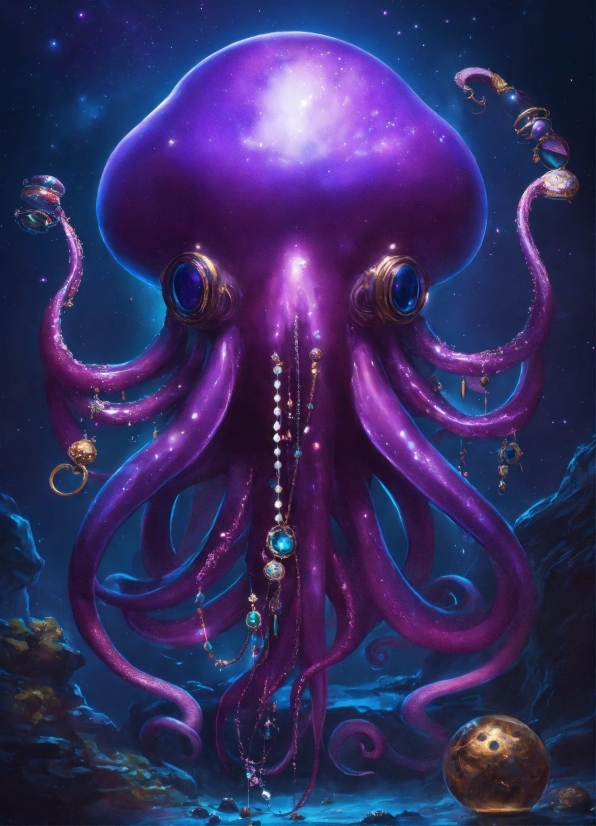 Purple, Organism, Marine Invertebrates, Art, Violet, Cephalopod
