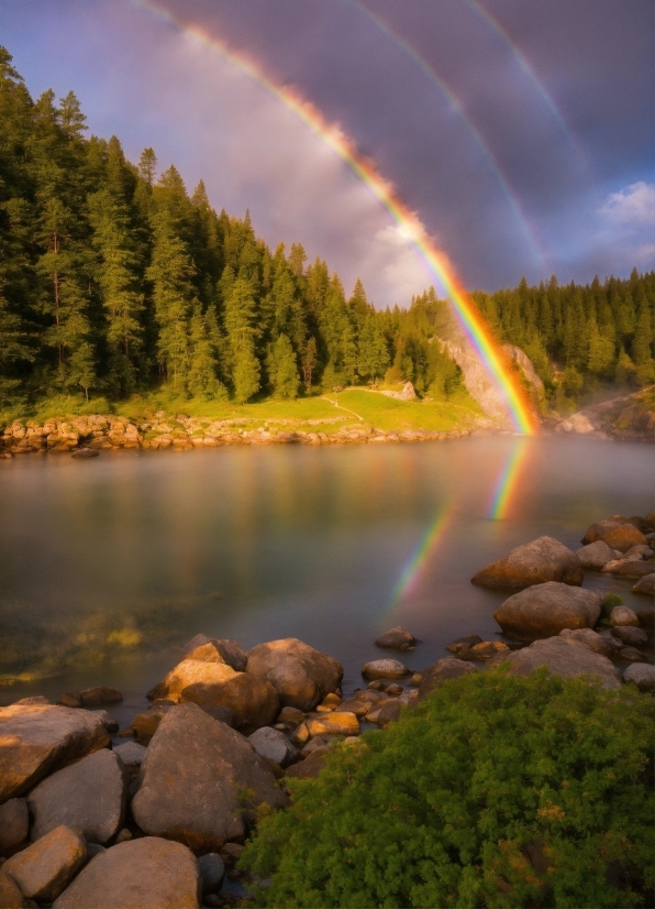 Rainbow, Water, Cloud, Sky, Water Resources, Plant