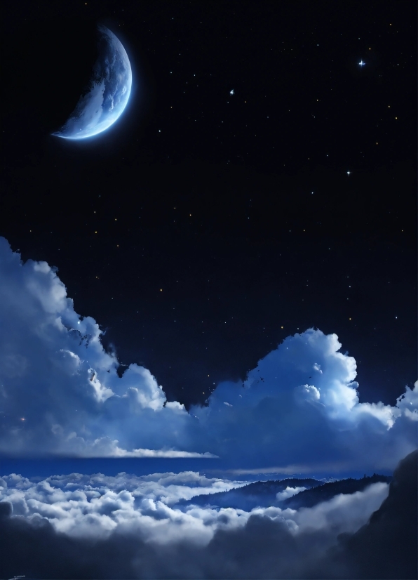 Sky, Cloud, Atmosphere, Moon, Blue, World