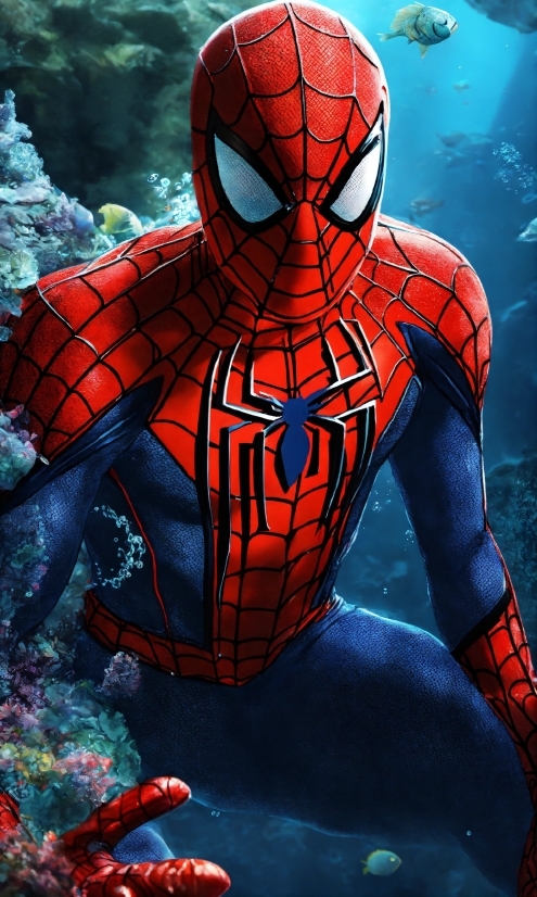 Spider-man, Cartoon, Art, Sleeve, Electric Blue, Fictional Character