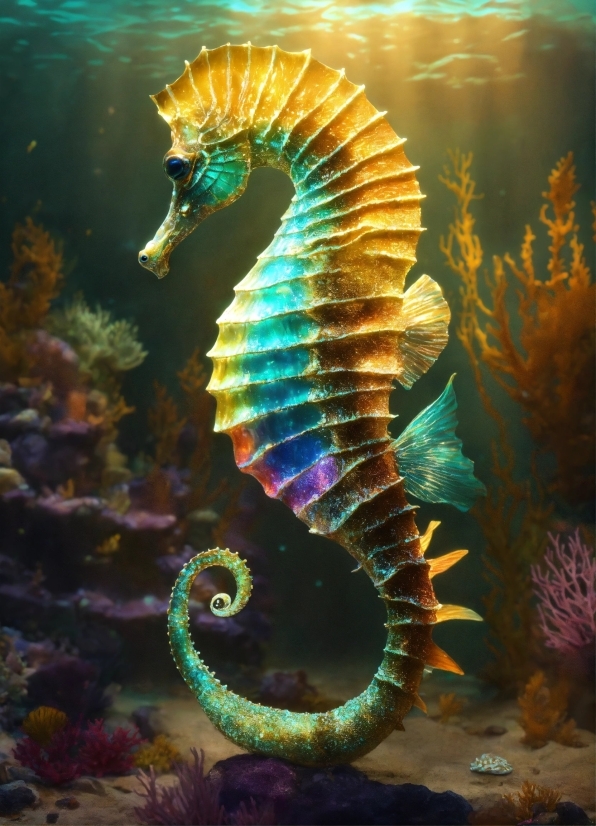 Syngnathiformes, Light, Northern Seahorse, Organism, Seahorse, Underwater