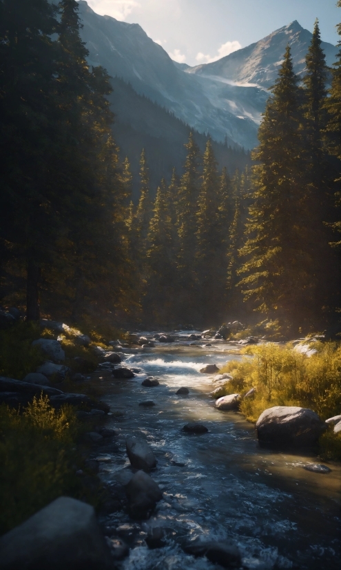 Texttoimage, Sky, Water, Plant, Mountain, Water Resources