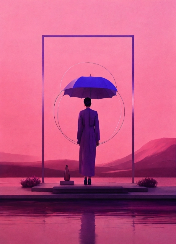 Umbrella, Purple, Sky, Water, Lighting, Pink